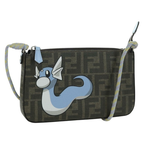 FENDI Zucca 帆布 Miniryu FENDI x FRGMT x POKMON 聯名款手袋 黑色棕色 正品 167070SM