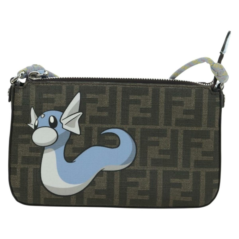 【日本直送】FENDI Zucca 帆布 Miniryu FENDI x FRGMT x POKMON 聯名款手袋 黑色棕色 正品 167070SM-12