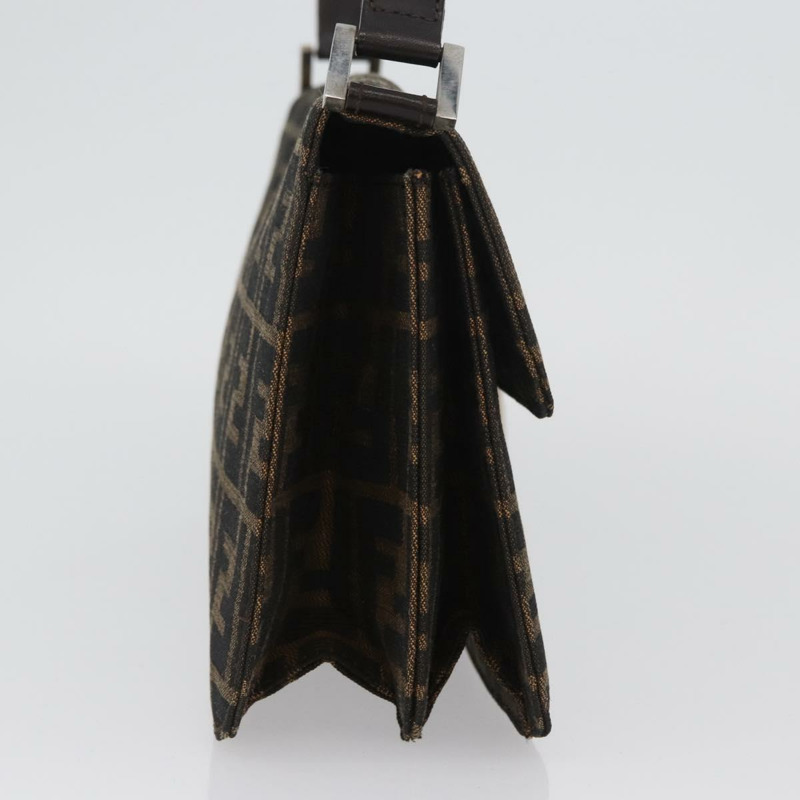 【日本直送】FENDI Zucca 帆布 Mamma Baguette 單肩包 棕色 銀色 正品 am10947V-3