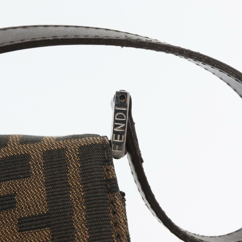 【日本直送】FENDI Zucca 帆布 Mamma Baguette 單肩包 棕色 銀色 正品 am10947V-8