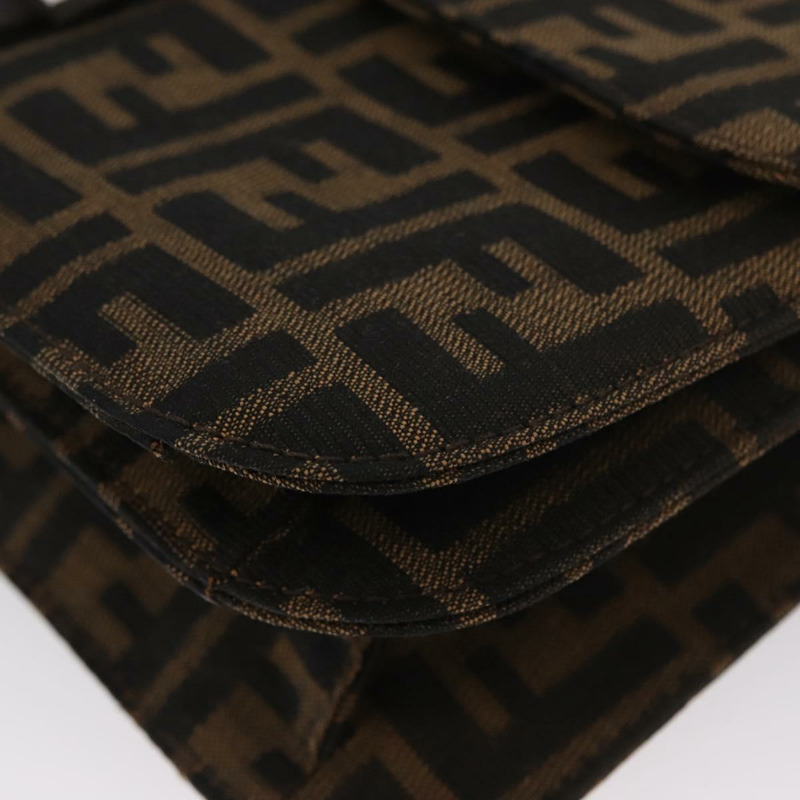 【日本直送】FENDI Zucca 帆布 Mamma Baguette 單肩包 棕色 銀色 正品 am10947V-14