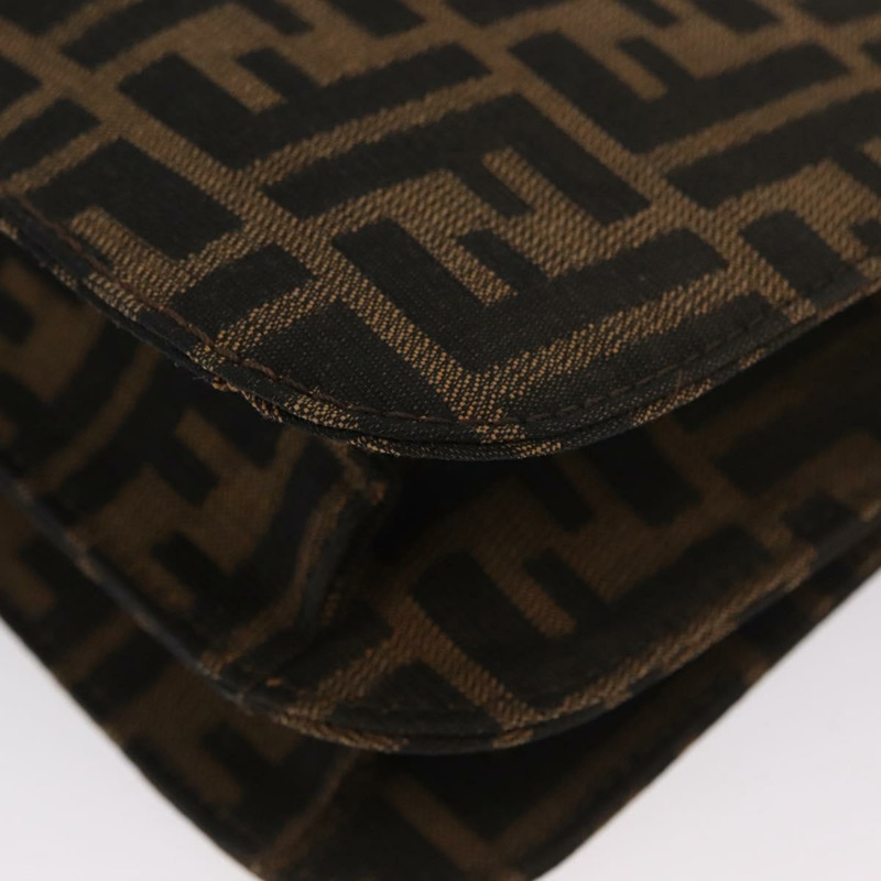 【日本直送】FENDI Zucca 帆布 Mamma Baguette 單肩包 棕色 銀色 正品 am10947V-16