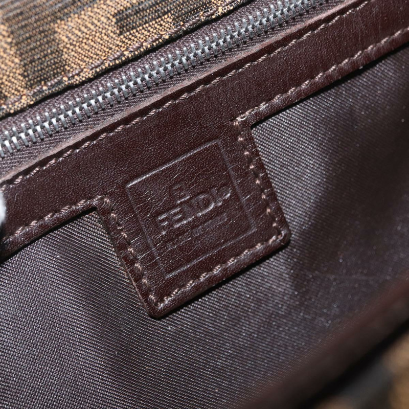 【日本直送】FENDI Zucca 帆布 Mamma Baguette 單肩包 棕色 銀色 正品 am10947V-20