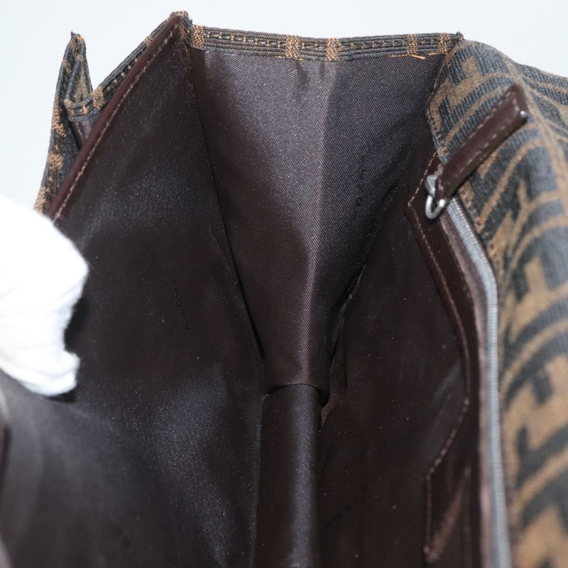 【日本直送】FENDI Zucca 帆布 Mamma Baguette 單肩包 棕色 銀色 正品 am10947V-22