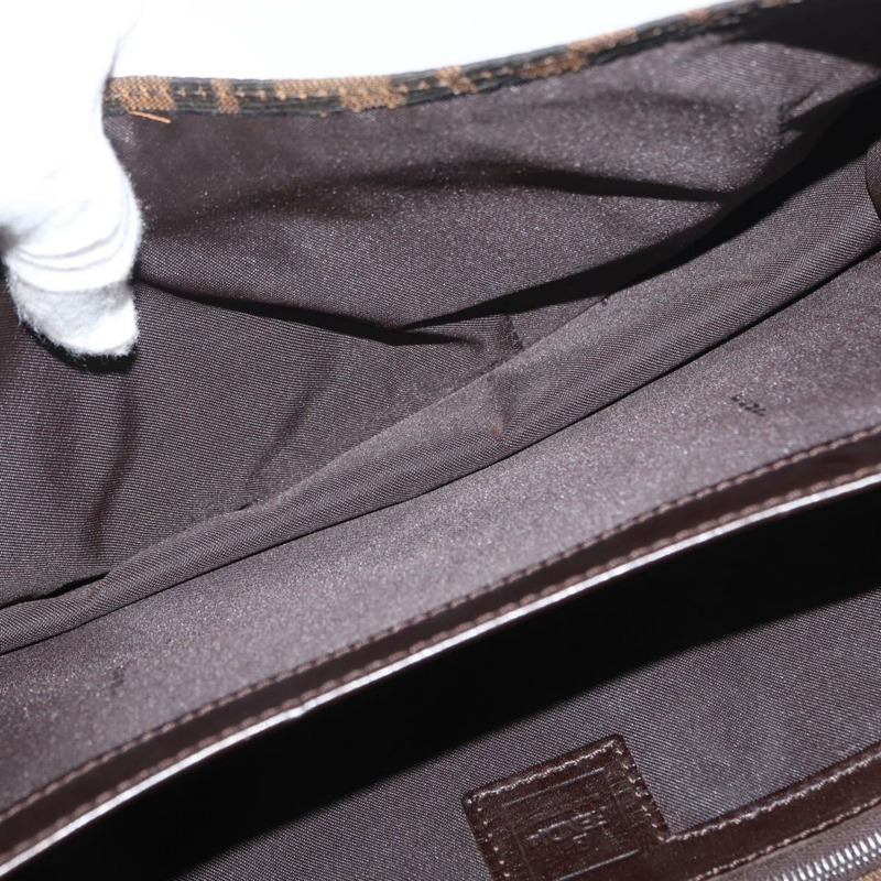 【日本直送】FENDI Zucca 帆布 Mamma Baguette 單肩包 棕色 銀色 正品 am10947V-23