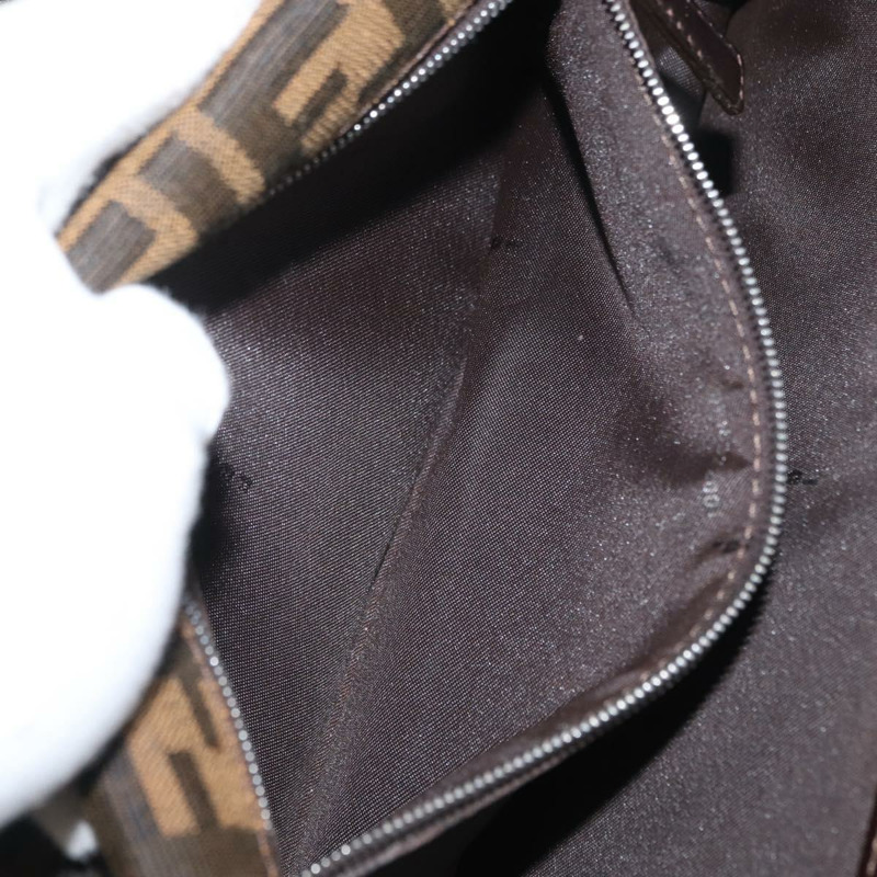 【日本直送】FENDI Zucca 帆布 Mamma Baguette 單肩包 棕色 銀色 正品 am10947V-27