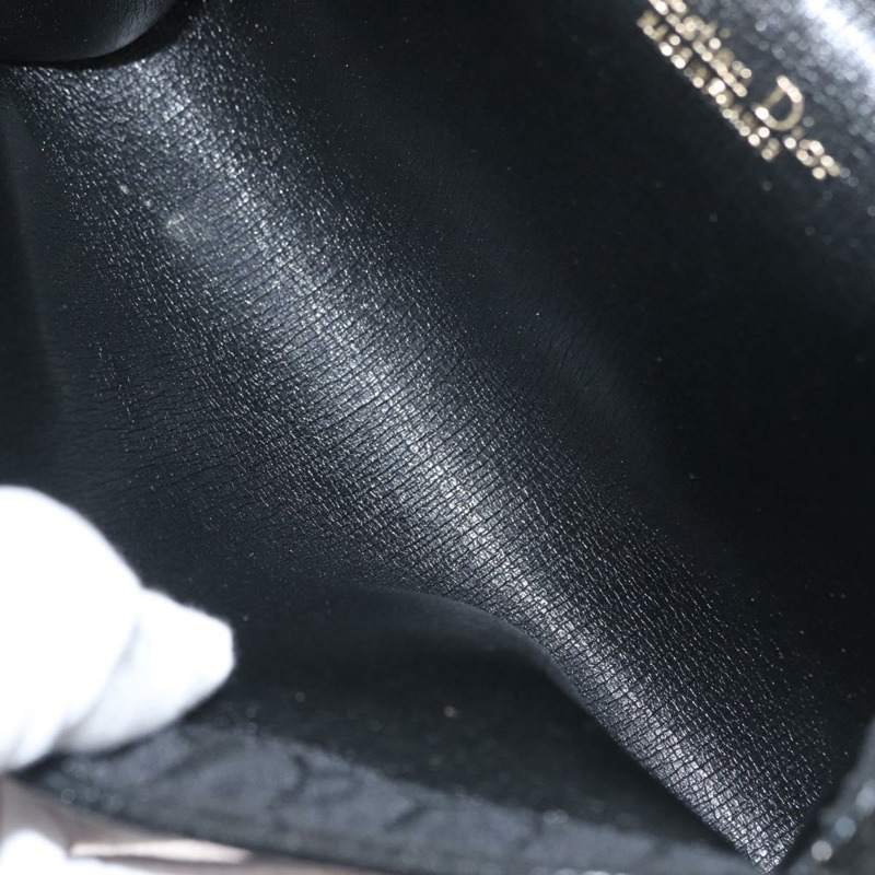 【日本直送】Christian Dior 蜂巢帆布鏈條單肩包 黑色 金色 正品 am10951V-11