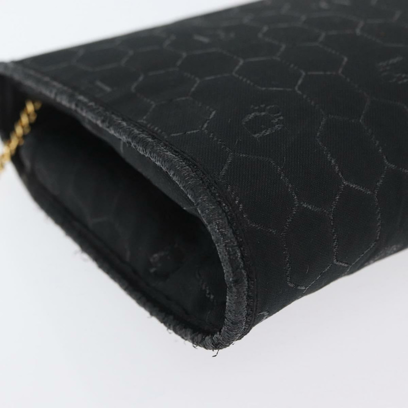 【日本直送】Christian Dior 蜂巢帆布鏈條單肩包 黑色 金色 正品 am10951V-14