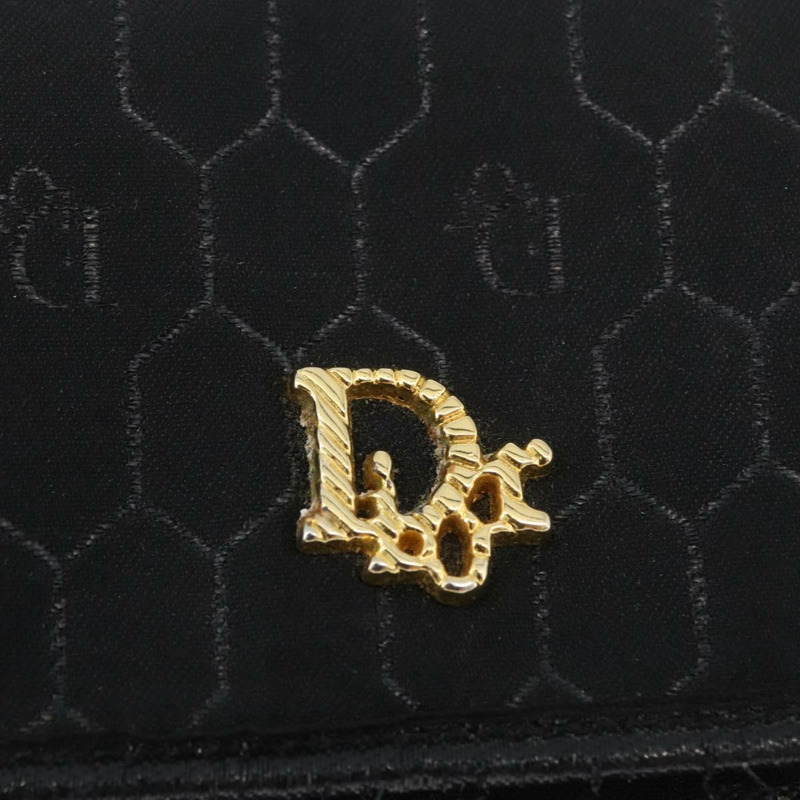 【日本直送】Christian Dior 蜂巢帆布鏈條單肩包 黑色 金色 正品 am10951V-16