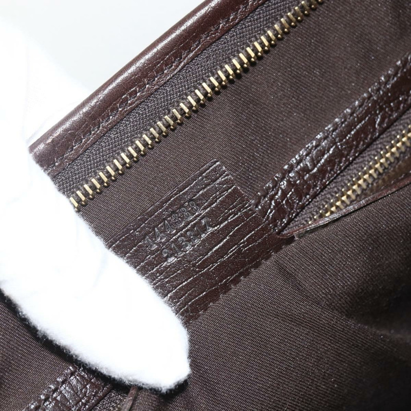 【日本直送】GUCCI GG帆布織帶雪莉線單肩包 米色/金色 144388 正品 BSZ299V-10