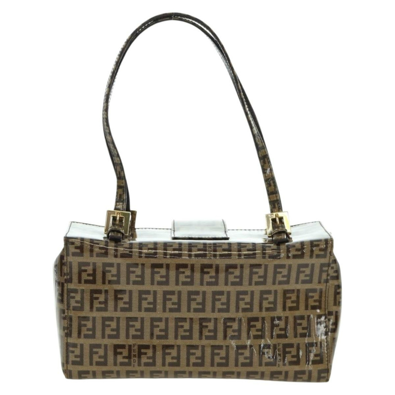 【日本直送】FENDI Zucchino帆布Mamma Baguette單肩包 棕色金色 正品 LNZ993A-1