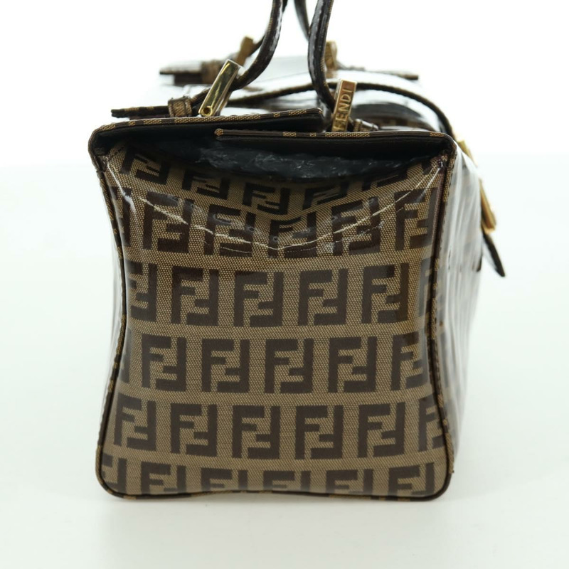 【日本直送】FENDI Zucchino帆布Mamma Baguette單肩包 棕色金色 正品 LNZ993A-3