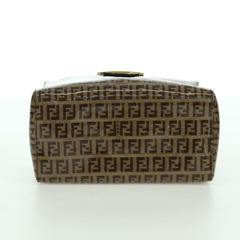 【日本直送】FENDI Zucchino帆布Mamma Baguette單肩包 棕色金色 正品 LNZ993A-4