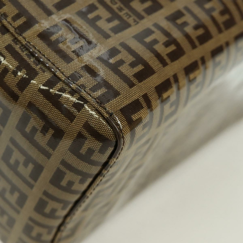 【日本直送】FENDI Zucchino帆布Mamma Baguette單肩包 棕色金色 正品 LNZ993A-7