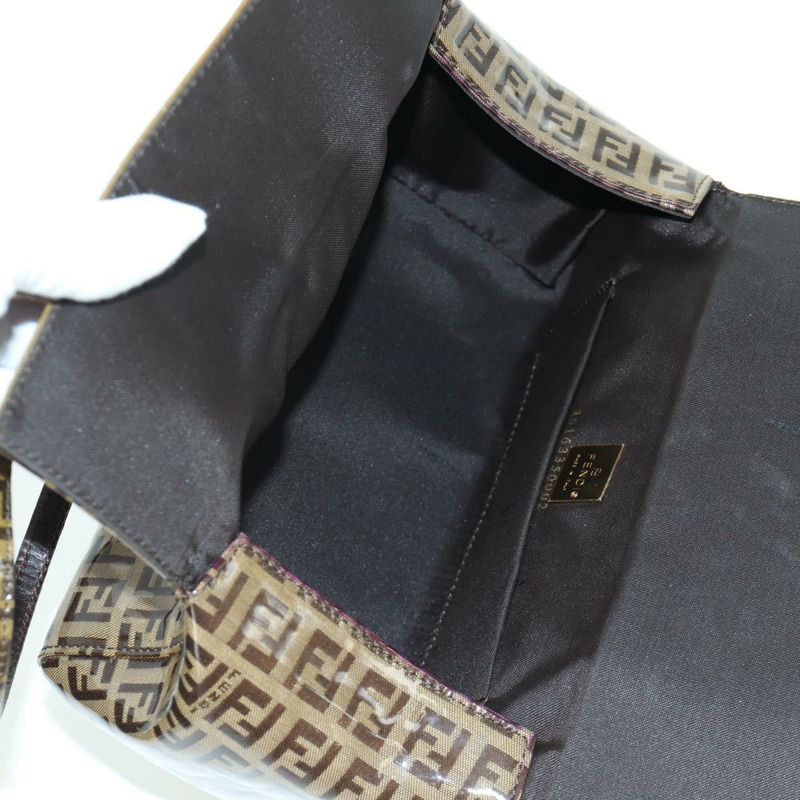【日本直送】FENDI Zucchino帆布Mamma Baguette單肩包 棕色金色 正品 LNZ993A-8