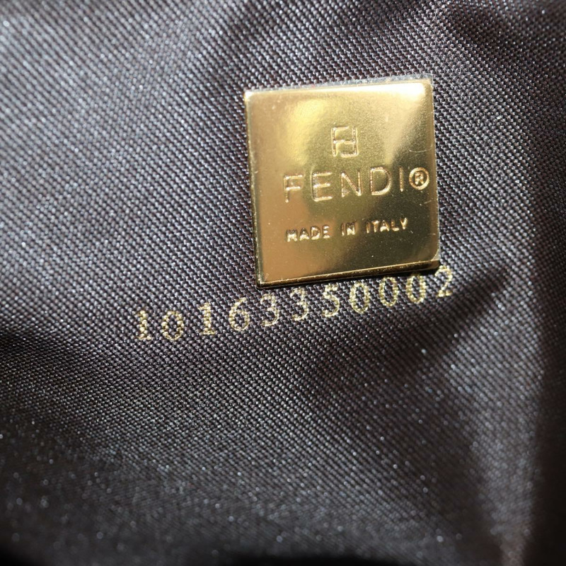【日本直送】FENDI Zucchino帆布Mamma Baguette單肩包 棕色金色 正品 LNZ993A-10
