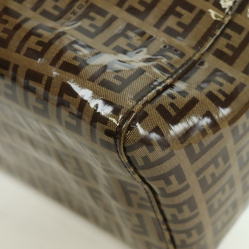 【日本直送】FENDI Zucchino帆布Mamma Baguette單肩包 棕色金色 正品 LNZ993A-14