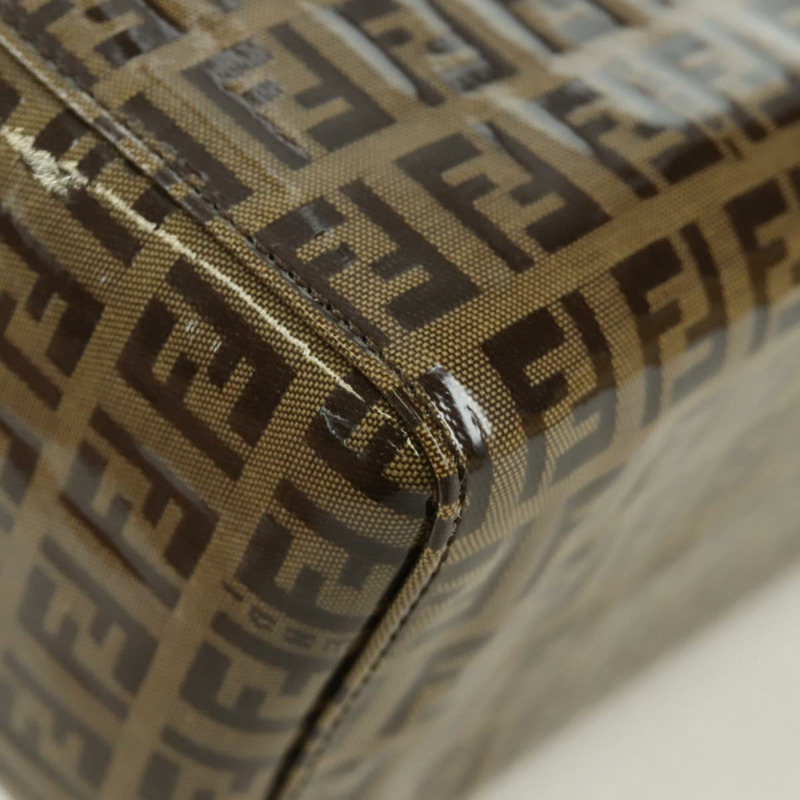 【日本直送】FENDI Zucchino帆布Mamma Baguette單肩包 棕色金色 正品 LNZ993A-15