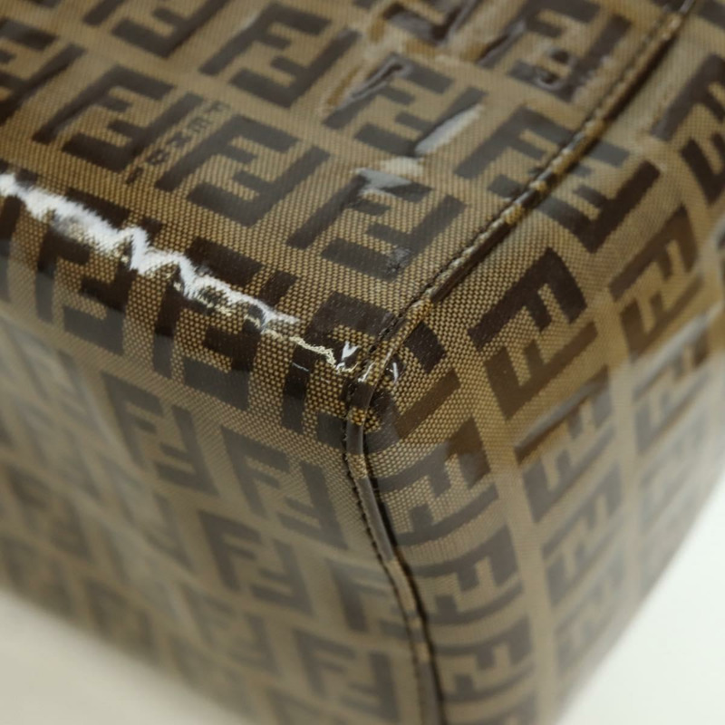 【日本直送】FENDI Zucchino帆布Mamma Baguette單肩包 棕色金色 正品 LNZ993A-16