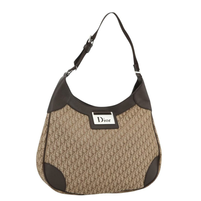 【日本直送】Christian Dior Trotter帆布肩背包 米色 銀色 正品 BSZ033SAV-0