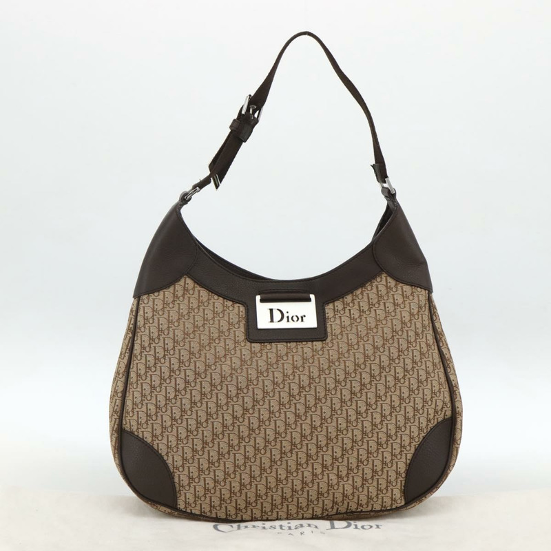 【日本直送】Christian Dior Trotter帆布肩背包 米色 銀色 正品 BSZ033SAV-11