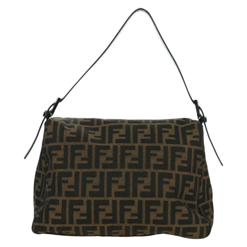【日本直送】FENDI Zucca帆布Mamma Baguette單肩包 黑色棕色 正品 ARZ597SAV-1