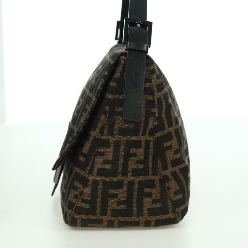 【日本直送】FENDI Zucca帆布Mamma Baguette單肩包 黑色棕色 正品 ARZ597SAV-2