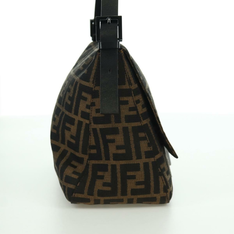 【日本直送】FENDI Zucca帆布Mamma Baguette單肩包 黑色棕色 正品 ARZ597SAV-3