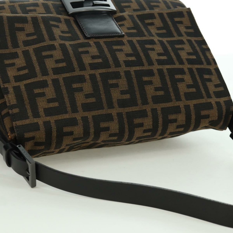 【日本直送】FENDI Zucca帆布Mamma Baguette單肩包 黑色棕色 正品 ARZ597SAV-5