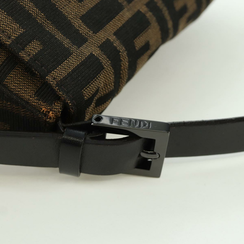【日本直送】FENDI Zucca帆布Mamma Baguette單肩包 黑色棕色 正品 ARZ597SAV-7