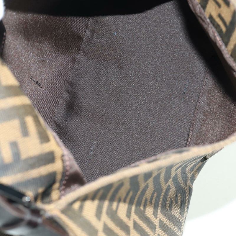 【日本直送】FENDI Zucca帆布Mamma Baguette單肩包 黑色棕色 正品 ARZ597SAV-9