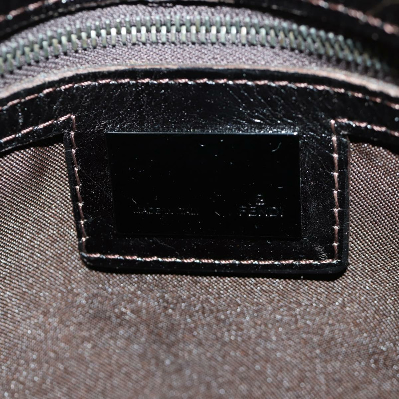 【日本直送】FENDI Zucca帆布Mamma Baguette單肩包 黑色棕色 正品 ARZ597SAV-20