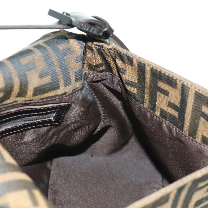 【日本直送】FENDI Zucca帆布Mamma Baguette單肩包 黑色棕色 正品 ARZ597SAV-21