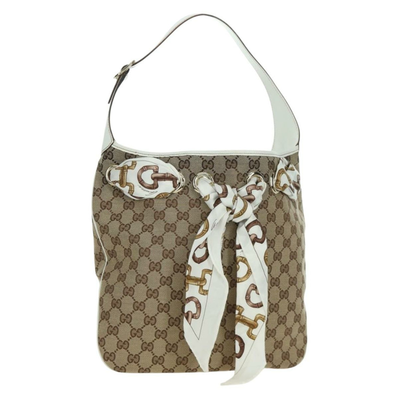 【日本直送】GUCCI GG帆布肩背包 米色 金色 155563 正品 ARZ577SAV-0