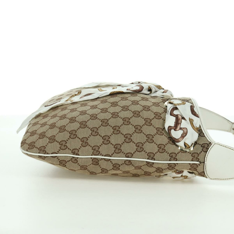 【日本直送】GUCCI GG帆布肩背包 米色 金色 155563 正品 ARZ577SAV-3