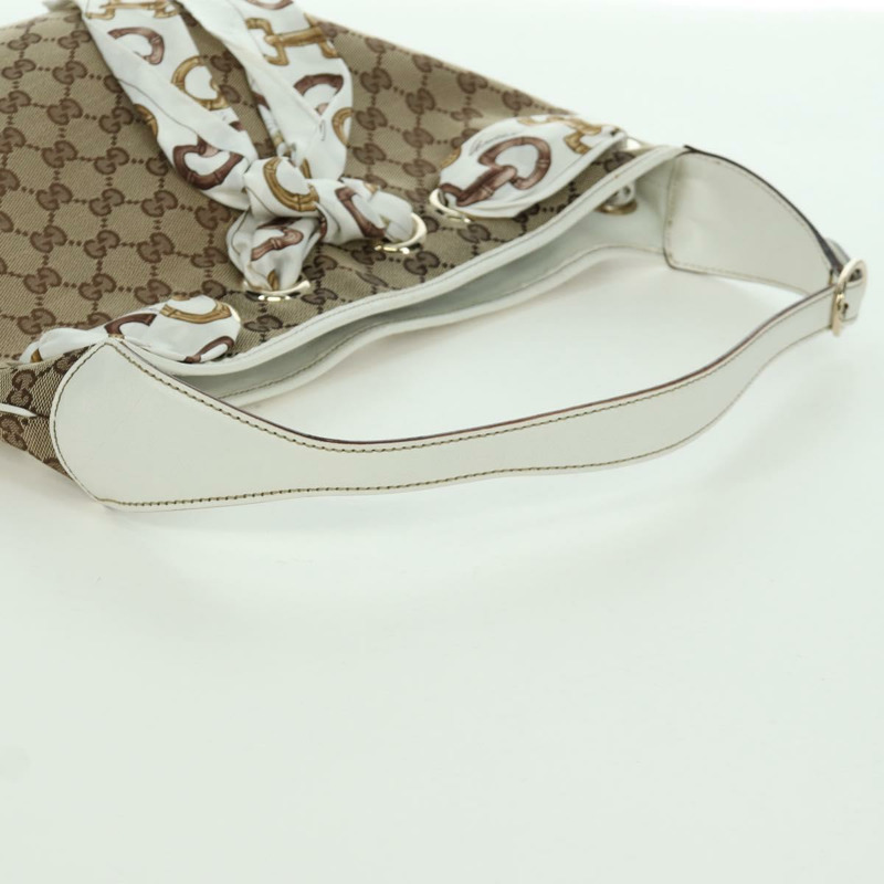 【日本直送】GUCCI GG帆布肩背包 米色 金色 155563 正品 ARZ577SAV-6