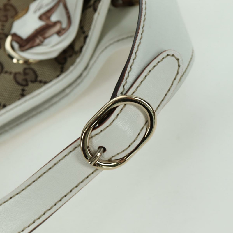 【日本直送】GUCCI GG帆布肩背包 米色 金色 155563 正品 ARZ577SAV-7