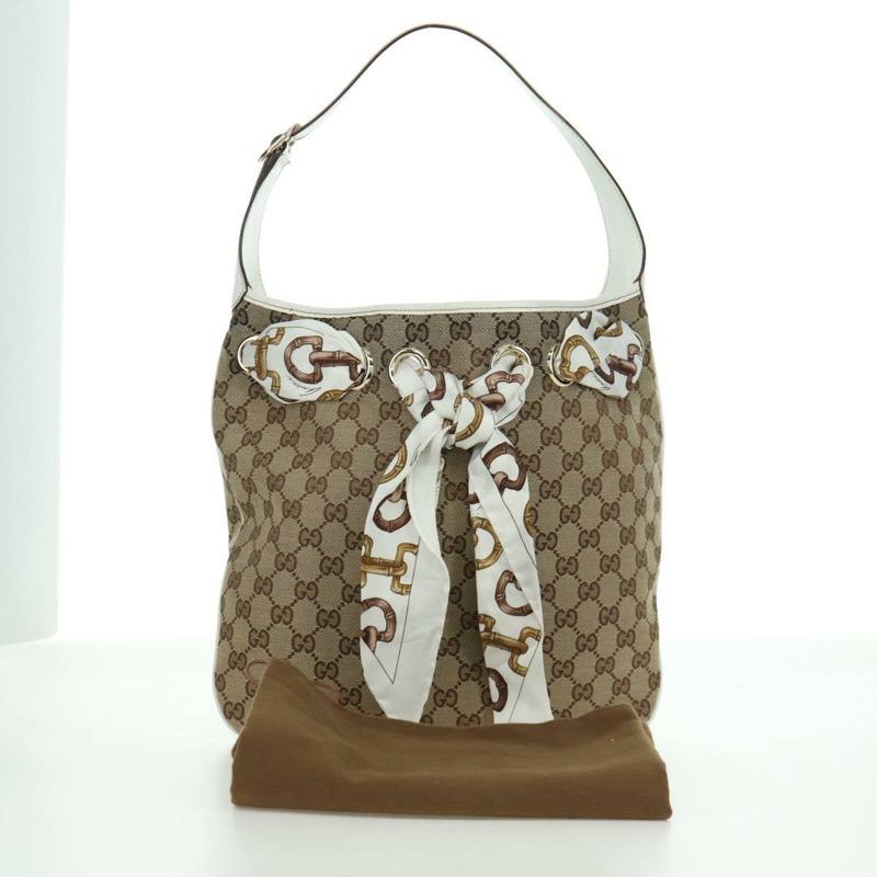 【日本直送】GUCCI GG帆布肩背包 米色 金色 155563 正品 ARZ577SAV-11