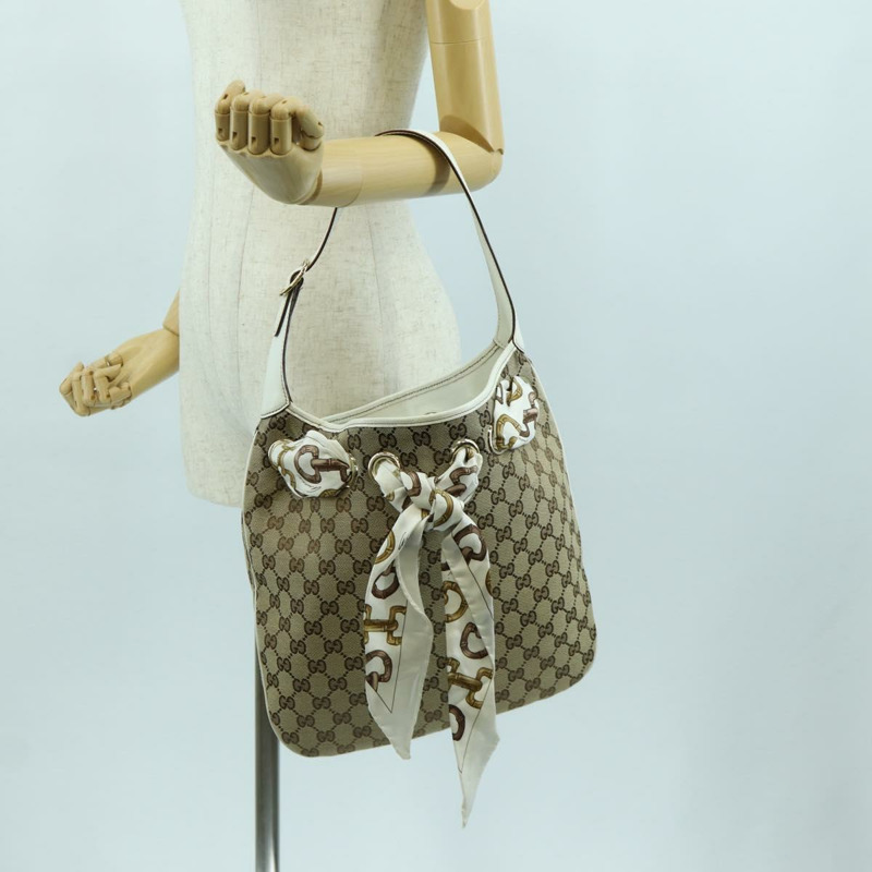 【日本直送】GUCCI GG帆布肩背包 米色 金色 155563 正品 ARZ577SAV-23