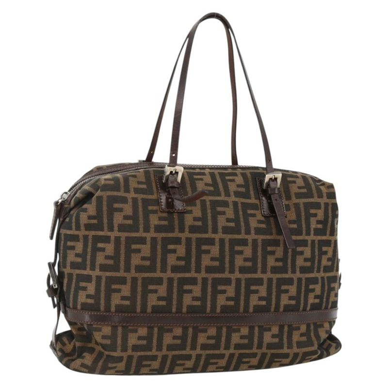 【日本直送】FENDI Zucca帆布波士頓包 棕色/黑色 正品 gh1979A-0