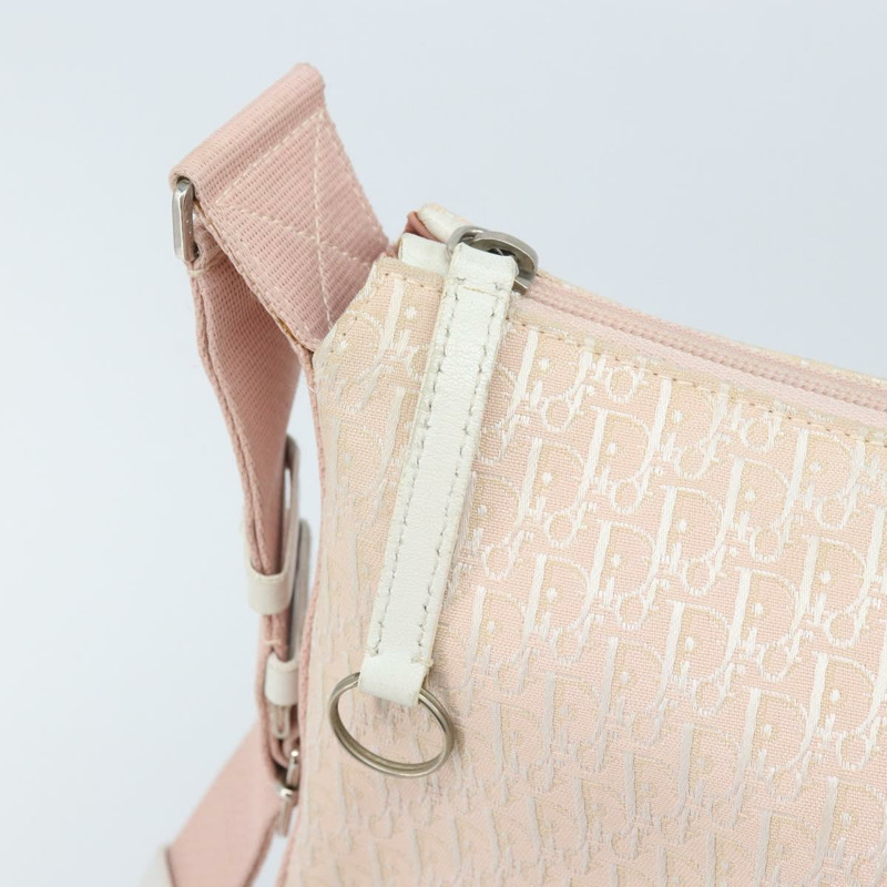 【日本直送】Christian Dior Trotter帆布肩背包 粉紅銀色 正品 YKZ088A-9