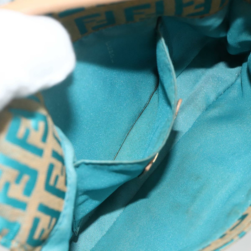 【日本直送】FENDI Zucchino 帆布 Mamma 水桶包 綠銀色 正品 AMZ158V-11