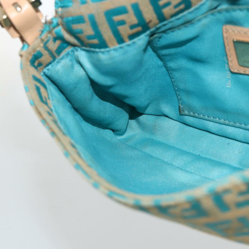 【日本直送】FENDI Zucchino 帆布 Mamma 水桶包 綠銀色 正品 AMZ158V-17