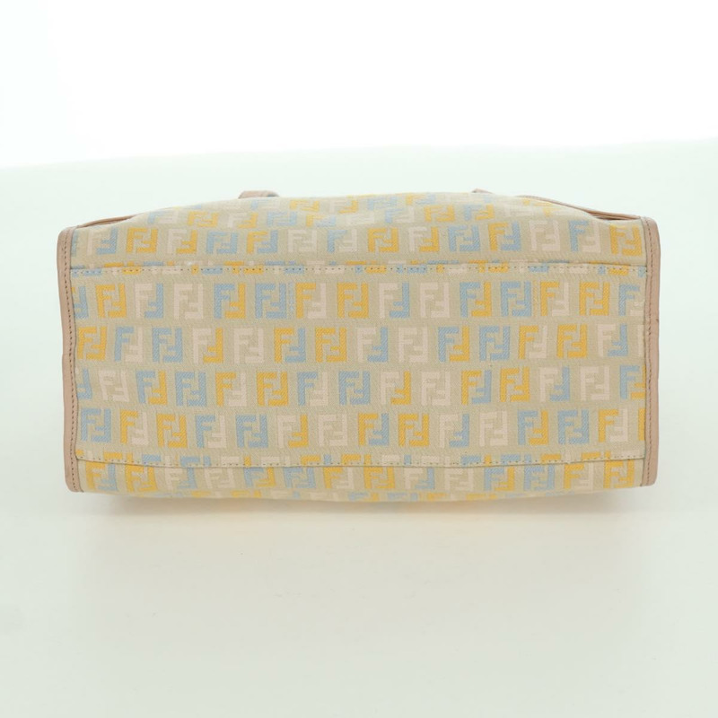 【日本直送】FENDI Zucchino 帆布手提包 粉紅金色 正品 AMZ369A-4