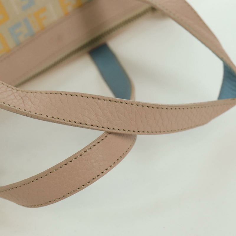 【日本直送】FENDI Zucchino 帆布手提包 粉紅金色 正品 AMZ369A-7