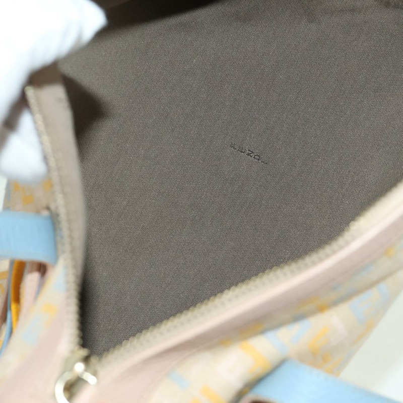 【日本直送】FENDI Zucchino 帆布手提包 粉紅金色 正品 AMZ369A-9