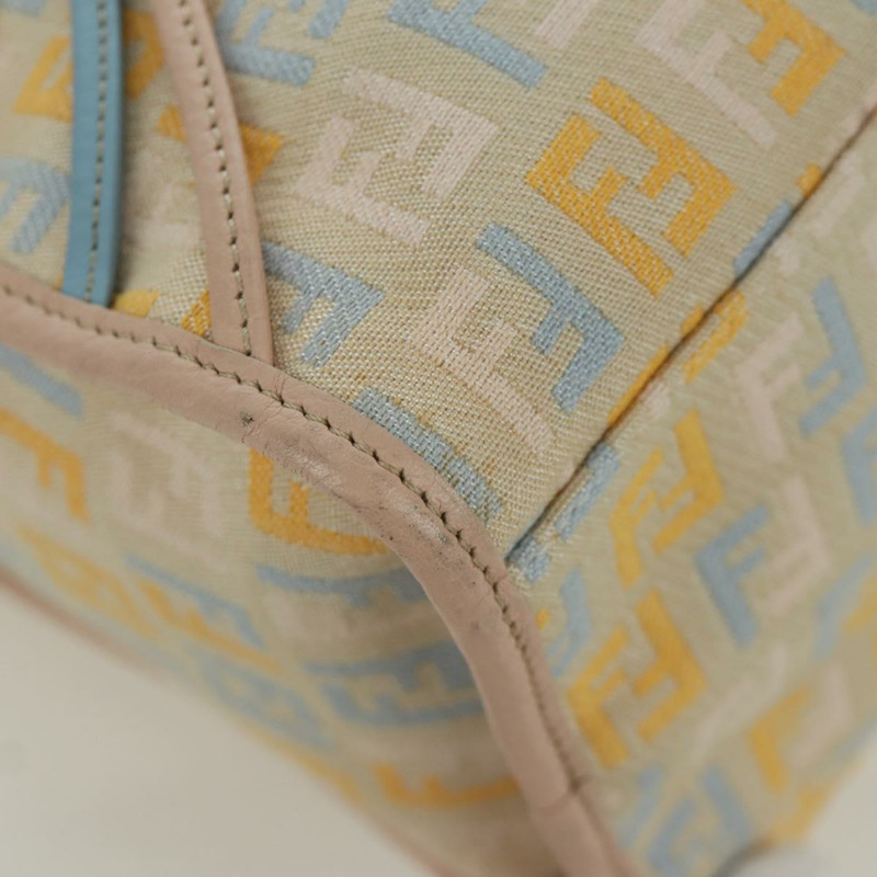 【日本直送】FENDI Zucchino 帆布手提包 粉紅金色 正品 AMZ369A-14