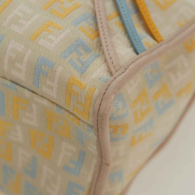 【日本直送】FENDI Zucchino 帆布手提包 粉紅金色 正品 AMZ369A-15