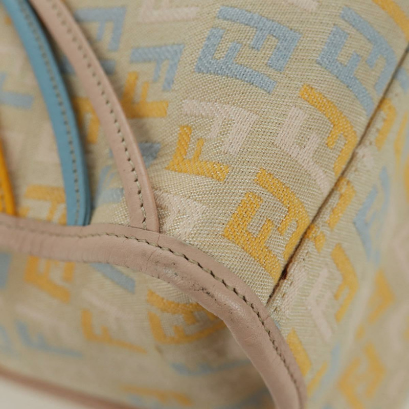 【日本直送】FENDI Zucchino 帆布手提包 粉紅金色 正品 AMZ369A-16