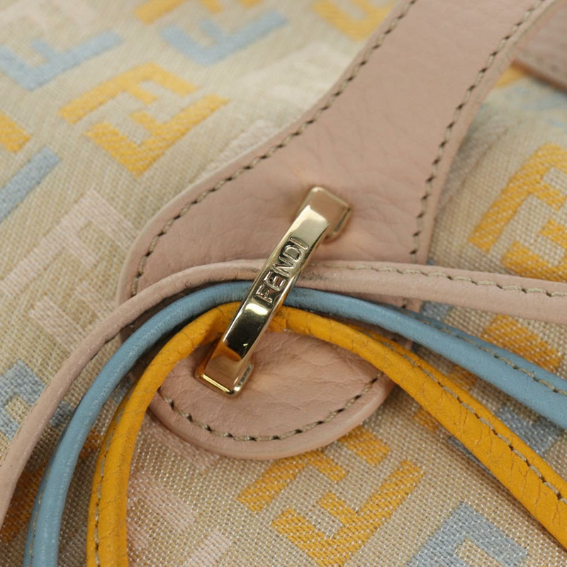 【日本直送】FENDI Zucchino 帆布手提包 粉紅金色 正品 AMZ369A-18